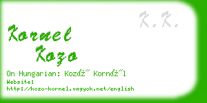 kornel kozo business card