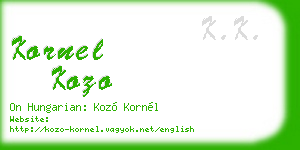 kornel kozo business card